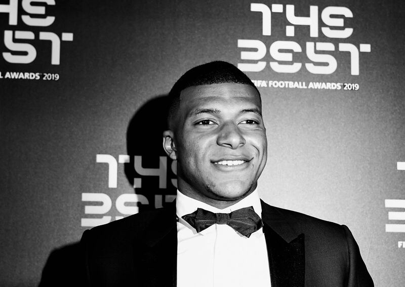 Kylian Mbappé attends The Best FIFA Football Awards 2019. Getty Images
