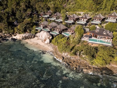 Hilton Seychelles Northolme Resort & Spa comprises only of luxury suites and villas, each sitting atop stilts overlooking the ocean. Courtesy Hilton Seychelles Northolme Resort & Spa