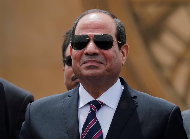 FILE PHOTO: Egyptian President Abdel Fattah al-Sisi attends the opening ceremony of floating bridges and tunnel projects executed under the Suez Canal in Ismailia, Egypt May 5, 2019. REUTERS/Amr Abdallah Dalsh/File Photo