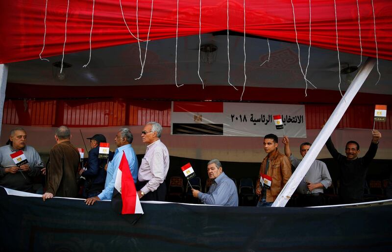 Egyptians queue to vote during the presidential election in Cairo, Egypt, on March 26, 2018. Amr Abdallah Dalsh / Reuters