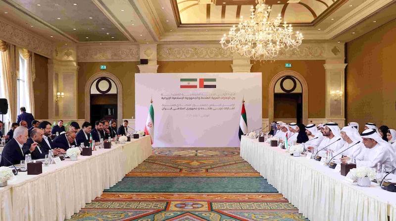 The first session of the Joint Economic Committee between the UAE and Iran was held in Abu Dhabi. Photo: UAE Ministry of Economy