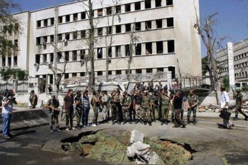 The force of the blast at the headquarters of Syria’s national army shook the capital and there was sporadic gunfire for hours afterwards as rebels and regime forces fought street battles.