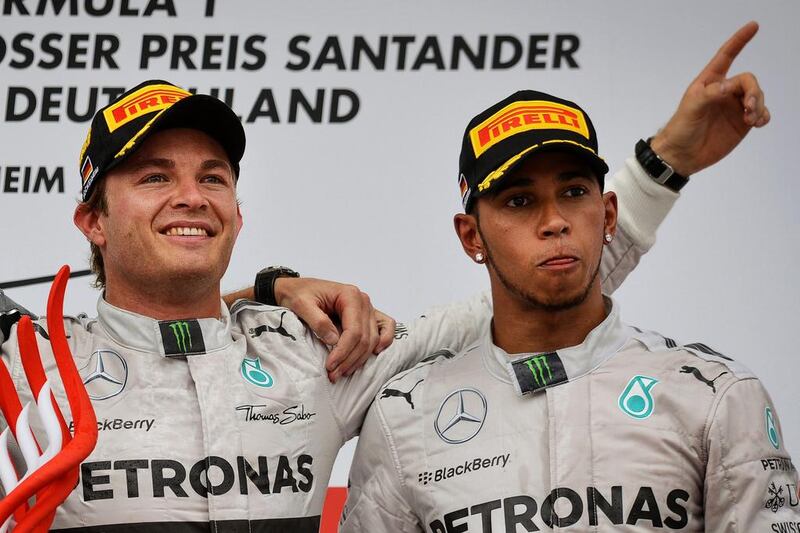 Mercedes teammates Nico Rosberg, left, and Lewis Hamilton. EPA
