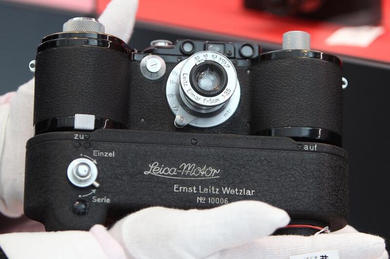 A Leica Model 2500 GG on exhibit at the new Leica headquarters in Wetzlar, Germany. Daniel Roland / AFP