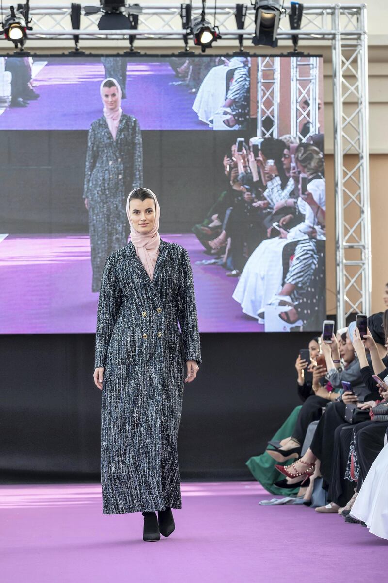 DUBAI, UNITED ARAB EMIRATES. 07 MARCH 2019. Dubai Modest Fashion Week Day 1 at the Emerald Palace Kempinski. H.H. Sheikha Hend Faisal Al Qassami, UAE. (Photo: Antonie Robertson/The National) Journalist: Hafsa Lodi. Section: National.