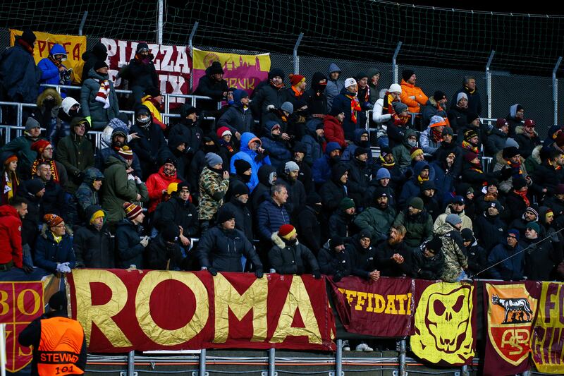 Roma fans during the match. Reuters