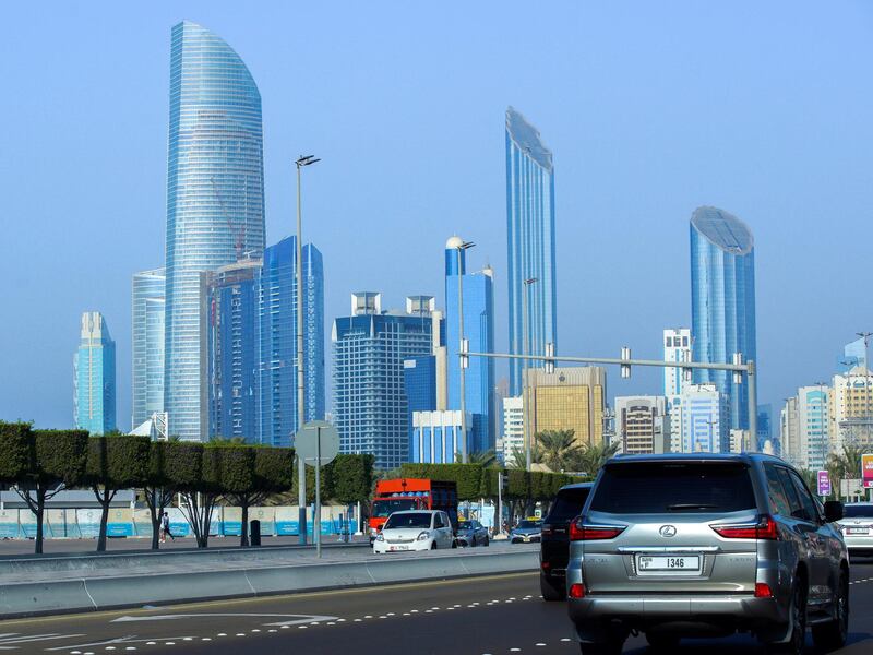 Abu Dhabi, United Arab Emirates, November 2, 2020.   The Corniche skyline on a beautiful sunny afternoon.Victor Besa/The NationalSection:  NAFor:  Standalone/Stock/Weather