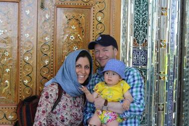 British-Iranian aid worker Nazanin Zaghari-Ratcliffe with her husband Richard Ratcliffe and their daughter Gabriella. Reuters
