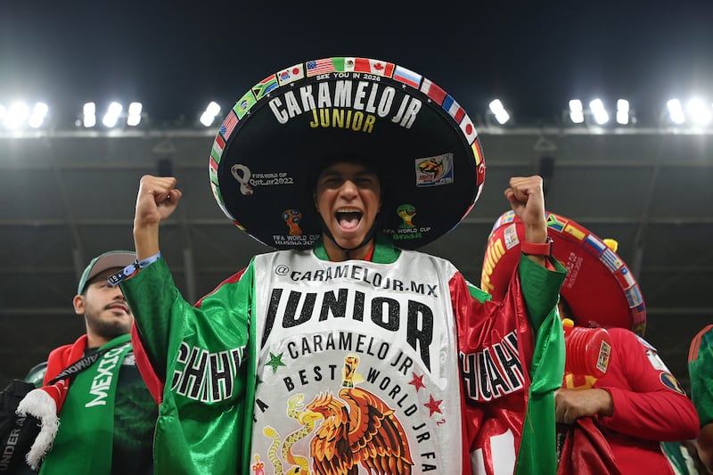 A Mexico fan poses for a photo ahead of the World Cup Qatar 2022 Group C match between his country and Poland at Stadium 974 in Doha. Getty