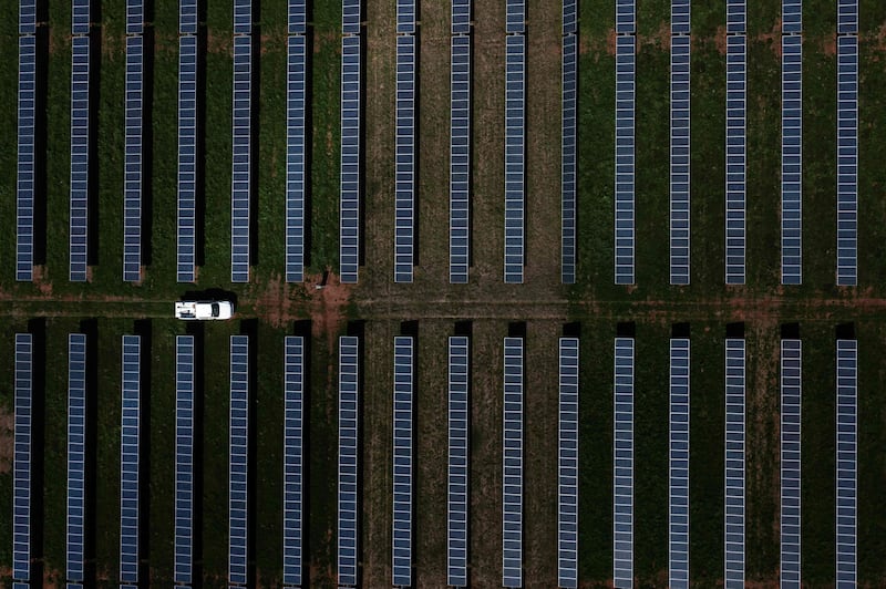 The solar farm provides enough power for about half the tiny town of Plains. AFP