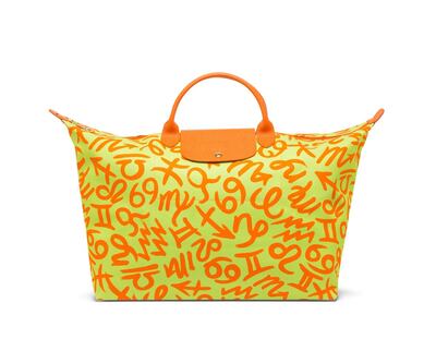 Handout of  Le Pliage Zodiac bag by Jeremy Scott courtesy of Longchamp