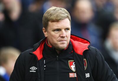 BRIGHTON, ENGLAND - JANUARY 01:  Eddie Howe, Manager of AFC Bournemouth looks on during the Premier League match between Brighton and Hove Albion and AFC Bournemouth at Amex Stadium on January 1, 2018 in Brighton, England.  (Photo by Bryn Lennon/Getty Images)