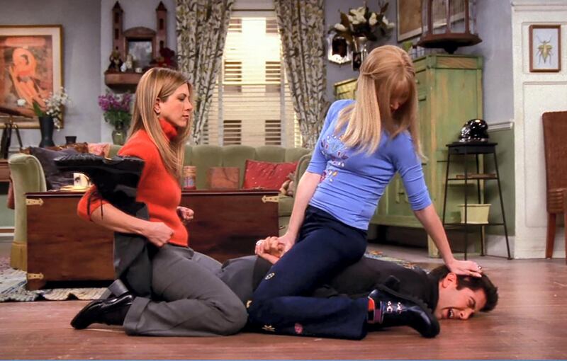 'The One With Unagi' (s6, e17): Another episode that has penetrated common rhetoric is this episode, when Ross is trying to test his female friends on their self-defence skills. In the process he is, of course, shown up and mislabels the state of total awareness that he has spent many a year practising in karate as "unagi", which is actually is the Japanese word for freshwater eel. However, Unagi is now defined as "a state of total awareness" by Urban Dictionary, so perhaps he was correct all along? Courtesy Netflix