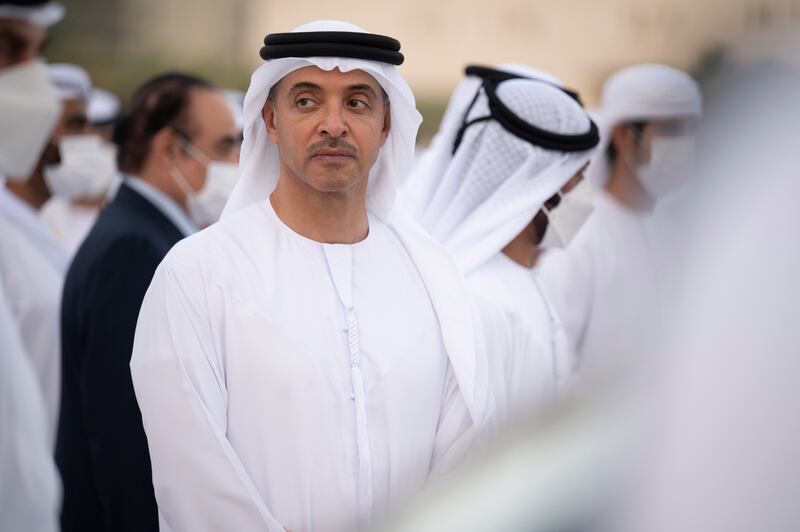 Sheikh Hazza bin Zayed, deputy chairman of the Abu Dhabi Executive Council, attends the group wedding.
