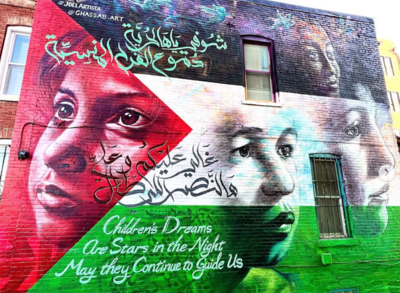 A mural in support of Gaza in Washington DC by artist Joel Artista. Photo: @joelartista via Instagram