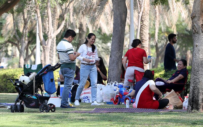 Marking the 51st National Day with a picnic at Zabeel Park. Pawan Singh / The National