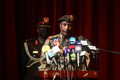 Sudanese transitional leader Gen Abdel Fattah Al Burhan said resolving the dispute through diplomacy could be possible. Getty