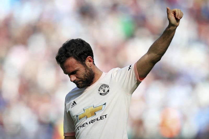 LONDON, ENGLAND - SEPTEMBER 29:  Juan Mata of Manchester United reacts at full time after the Premier League match between West Ham United and Manchester United at London Stadium on September 29, 2018 in London, United Kingdom.  (Photo by Marc Atkins/Getty Images)
