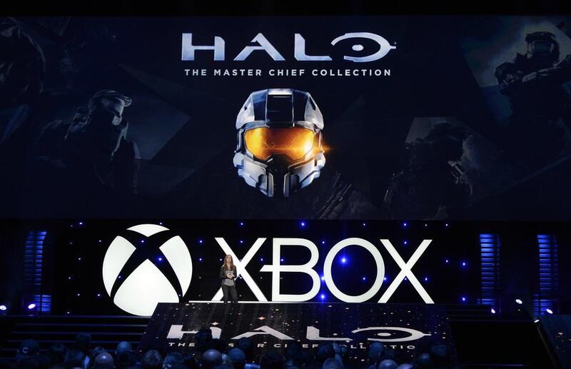 Bonnie Ross, the head of 343 Industries, speaks during a presentation of the Halo game during the Xbox E3 Media Briefing at USC’s Galen Center in Los Angeles, California. Kevork Djansezian / Reuters