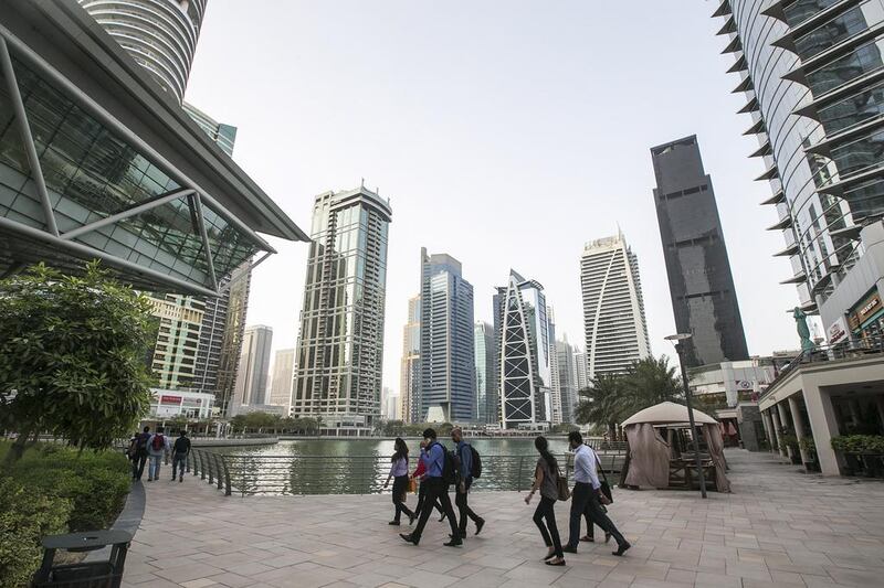 Jumeirah Lakes Towers accounted for 7.6 per cent of apartment sales in Dubai in April 2021. Photo: Mona Al Marzooqi / The National