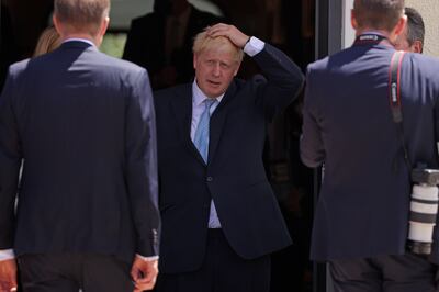 British Prime Minister Boris Johnson attending the first of a three-day G7 summit at Schloss Elmau near Garmisch-Partenkirchen, Germany. EPA