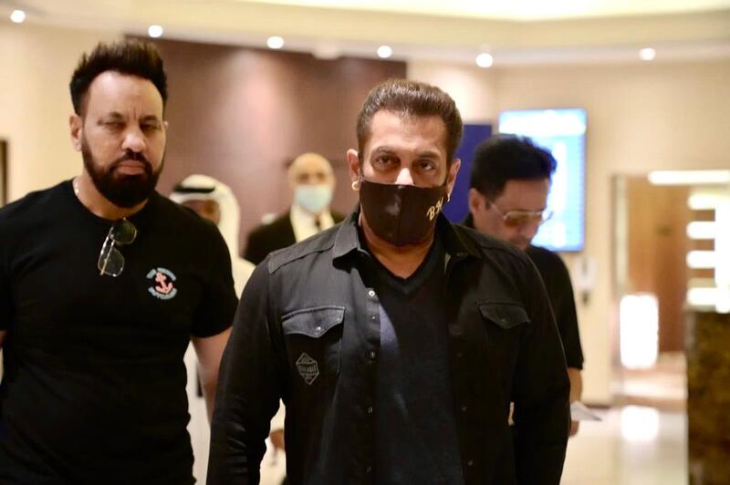 IIFA Awards host Salman Khan arriving at Dubai Airport.