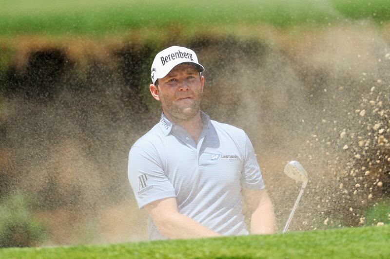 JOHANNESBURG, SOUTH AFRICA - JANUARY 14:  Branden Grace of South Africa plays from a bunker on the 8th hole during day four of the BMW South African Open Championship at Glendower Golf Club on January 14, 2018 in Johannesburg, South Africa.  (Photo by Warren Little/Getty Images)