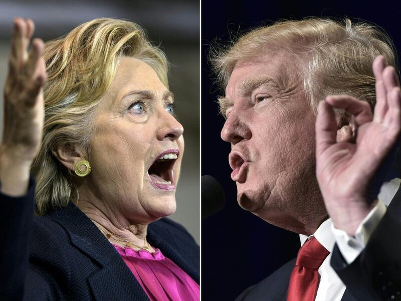 Democratic presidential nominee Hillary Clinton and Republican presidential nominee Donald Trump. Brendan Smialowski and Mandel Ngan / AFP

