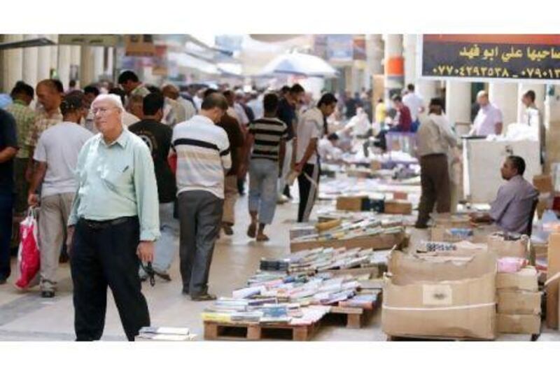 Baghdad intellectuals frequent Al Mutanabbi Street. Ahmad al Rubaye / AFP