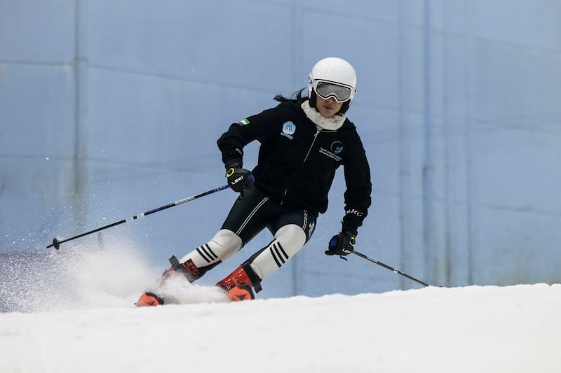 A practise session gets under way at Ski Dubai 