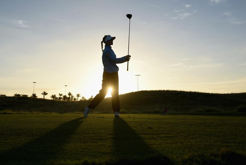 Noemi Jimenez Martin of Spain tees off form the 1st hole during Day Two of the Fatima Bint Mubarak Ladies Open at Saadiyat Beach Golf Club in Abu Dhabi.  Getty