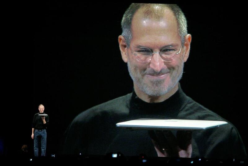 Apple's Steve Jobs introduces the Macbook Air during a keynote address in San Francisco in 2008. Jeff Chiu / AP Photo