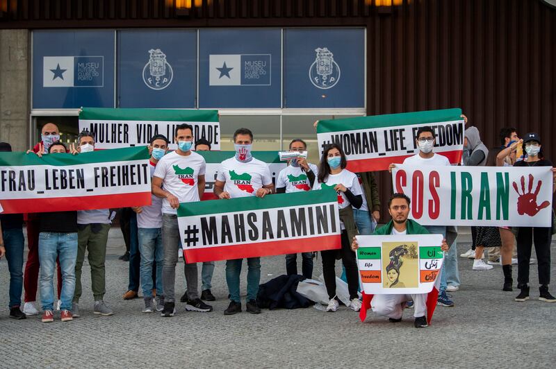 Campaigners and football fans protest at a Champions League match between Porto and Bayer Leverkusen at the Dragao stadium in Portugal. EPA