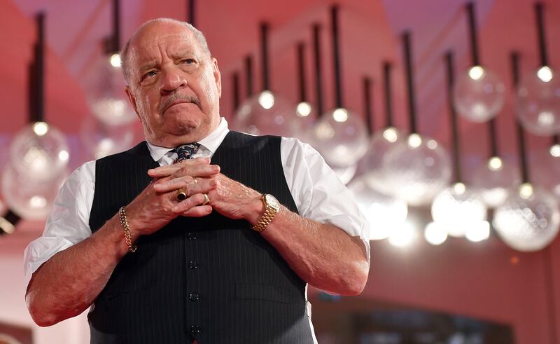 US filmmaker Paul Schrader arrives for the premiere of 'The Card Counter' in Venice, Italy. EPA