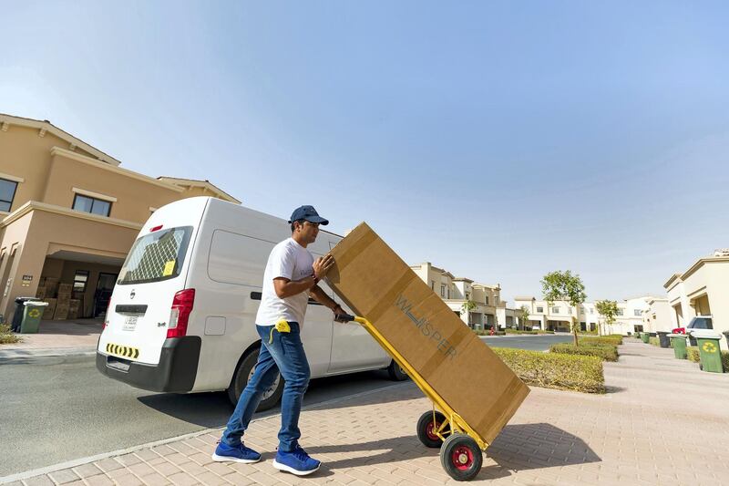 Dubai, United Arab Emirates - September 12, 2018: Mani Butt delivers the mattress. Feature story about "mattress in a box". Wednesday, September 12th, 2018 at Mira, Dubai. Chris Whiteoak / The National