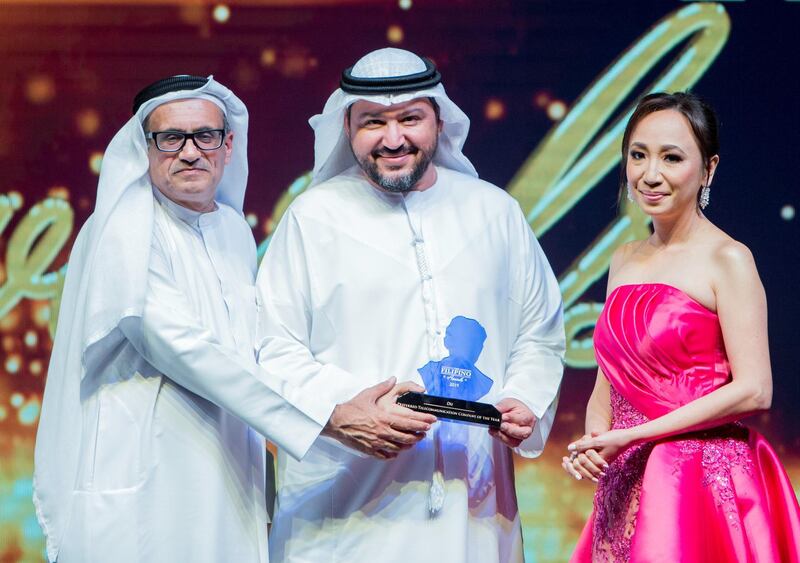 Dubai, United Arab Emirates- Du winner of Preferred Telecommunication Companyy of the Year at the Filipino Times award at Sofitel at The Palm.  Ruel Pableo for The National