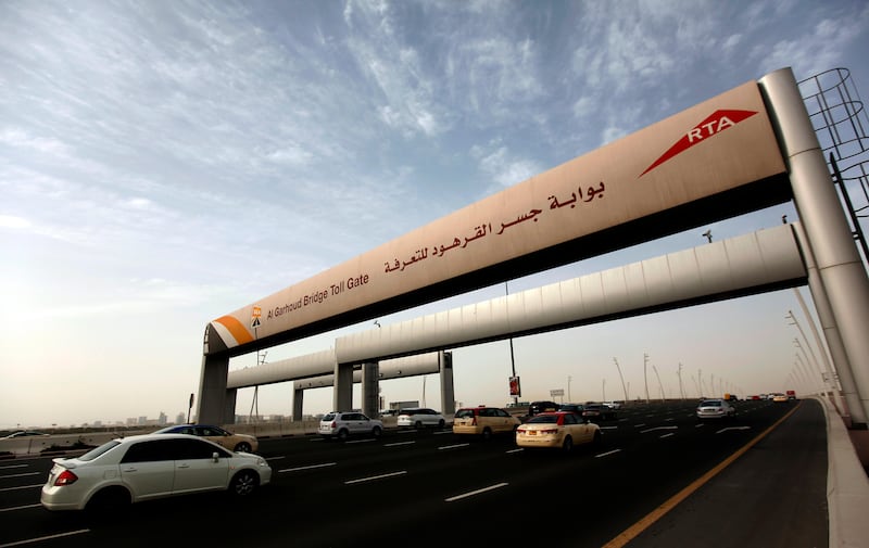 Dubai , United Arab Emirates- April 07,  2011:  Salik the New Electronic toll system offered by Roads and Transport Authority. Salik utilizes the latest technology to achieve free flow operation with no toll booths,  and free  traffic flow  in Dubai . ( Satish Kumar / The National )