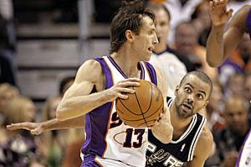 The Phoenix Suns' Steve Nash in action against San Antonio.