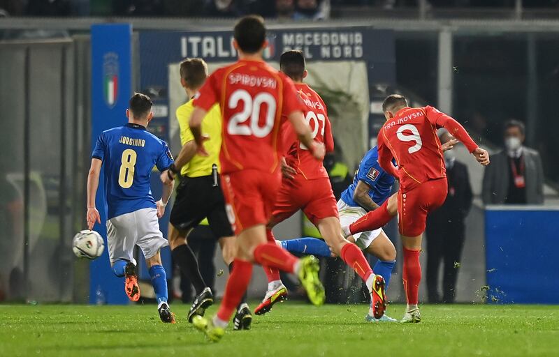 Aleksandar Trajkovski fires home for North Macedonia. Getty