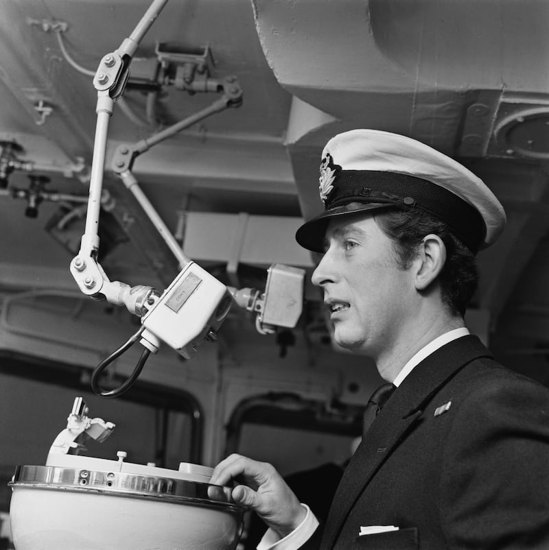The prince while serving in the Royal Navy on board the HMS Minerva at Plymouth in 1973