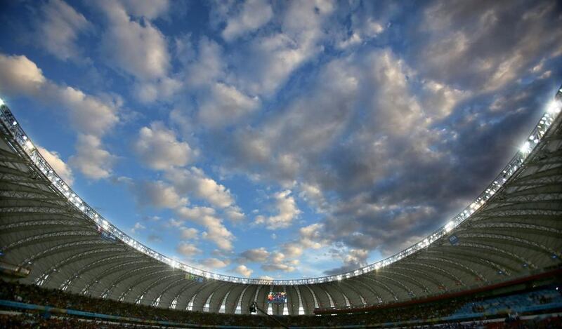 View of the sky over the Estadio Beira-Rio in Porto Alegre, Brazil, on Sunday prior to France and Honduras kicking off in their 2014 World Cup Group E match in Porto Alegre, Brazil. Jorge Zapata / EPA