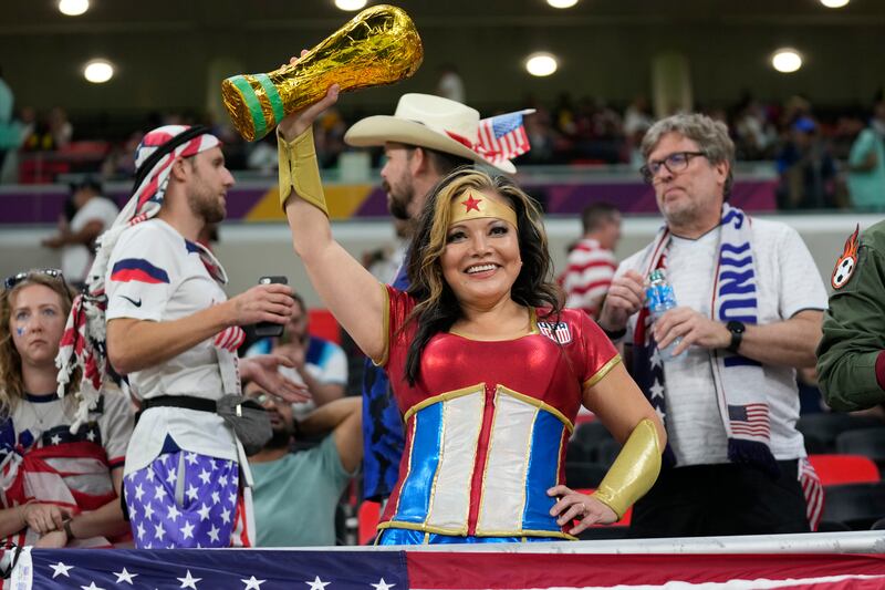 One Team USA fan came kitted out in a Wonder Woman costume. AP