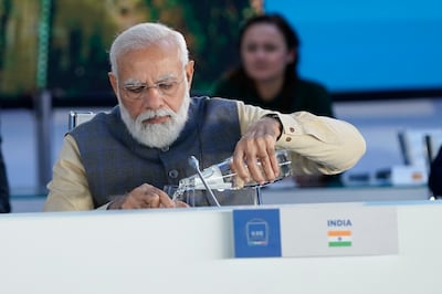 Indian Prime Minister Narendra Modi attends an event about global supply chains during the 2021 G20 leaders' summit in Rome. AP