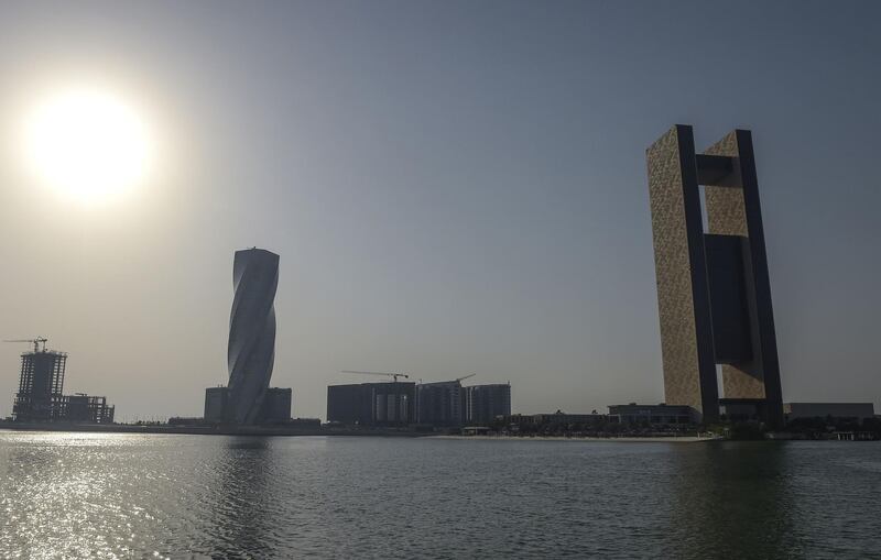 The Four Seasons Hotel (right) in the Bahraini capital Manama, where the "Peace to Prosperity" workshop is taking place.   AFP