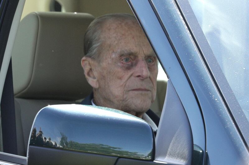 WINDSOR, ENGLAND - MAY 11:  Prince Philip, Duke of Endinburgh sits in his car at the third day of the Royal Windsor Horse Show on May 11, 2018 in Windsor, England. The Royal Windsor Horse Show is hosted in the private grounds of Windsor Castle and is attended by members of the Royal family including the Queen.  (Photo by Dan Kitwood/Getty Images)