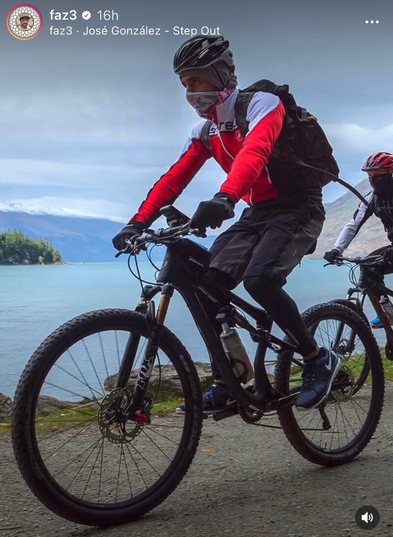 Sheikh Hamdan goes on a bike ride in British Columbia.