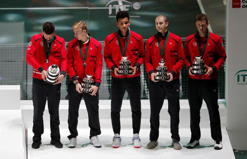 The Canada team after losing the Davis Cup final. Reuters