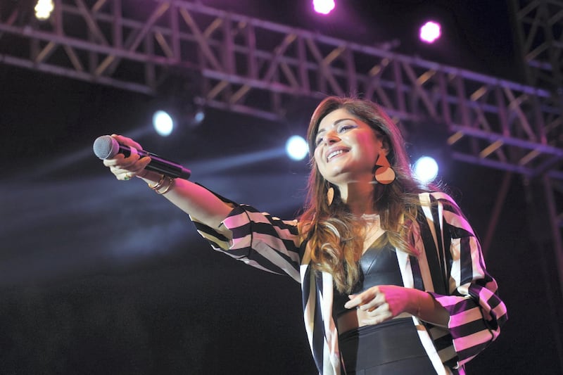 NEW DELHI, INDIA - NOVEMBER 16: Indian singer Kanika Kapoor performs at Hindustan Times Palate Fest at Nehru Park, Chanakyapuri, on November 16, 2019 in New Delhi, India. (Photo by Gokul VS/Hindustan Times via Getty Images)