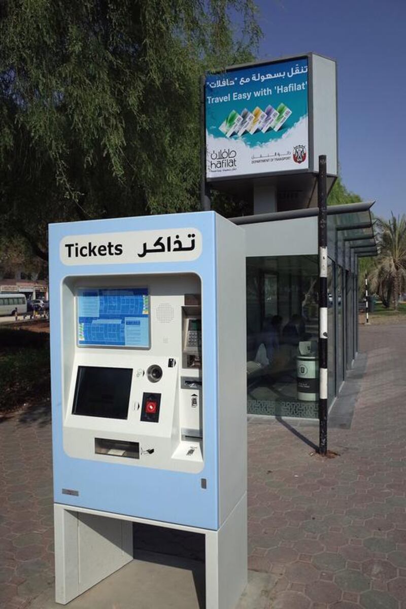 A Hafilat ticket machine and swift reloader on Muroor Road. Many of them do not work, say users. he National / Delores Johnson 