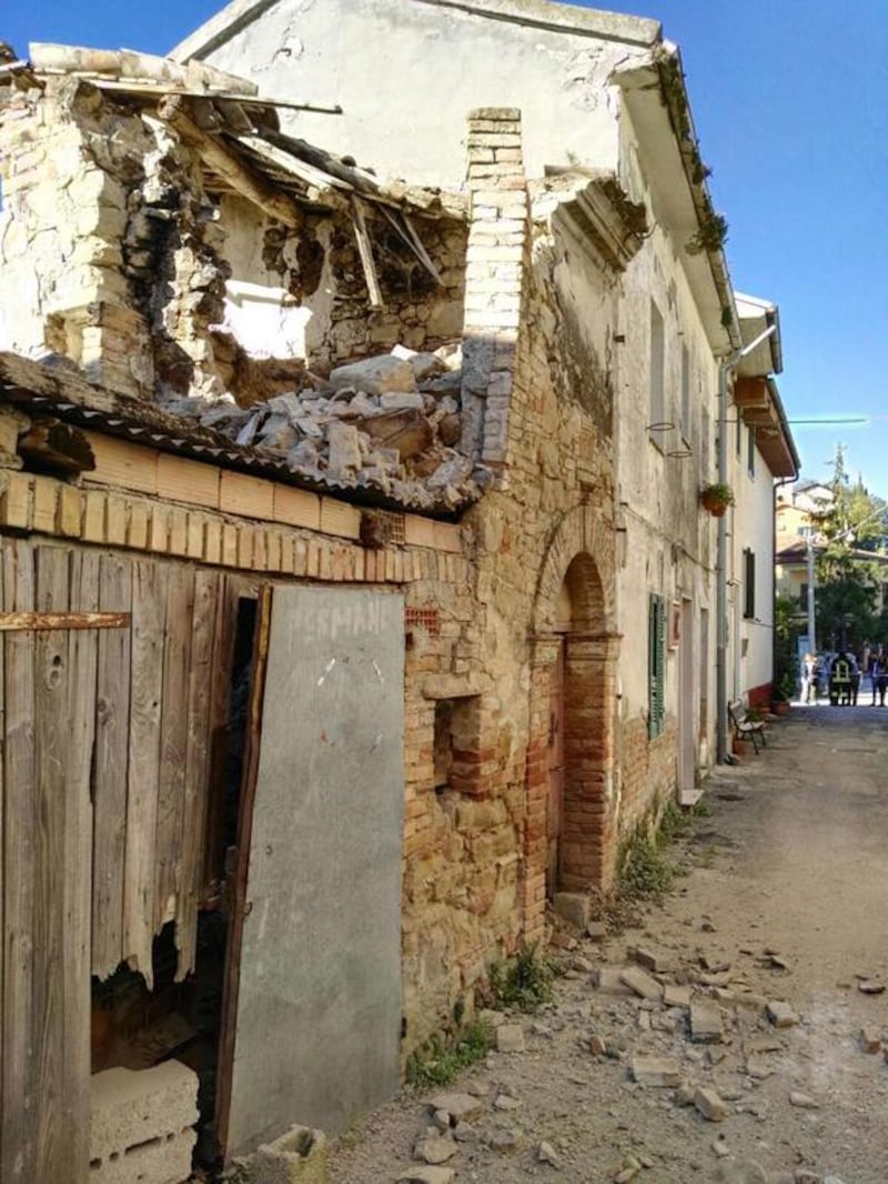 A building damaged in Rapino, near Teramo. Paolo Renzetti / EPA